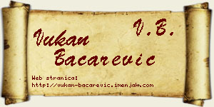 Vukan Bačarević vizit kartica